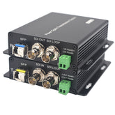 Professional 3G-SDI Fiber Optic Converter,Uncompressed, HD Video Audio RS485 over Fiber Extender,with two 3.125G SFP Module and Loop out Singlemode up 20Km, A Set